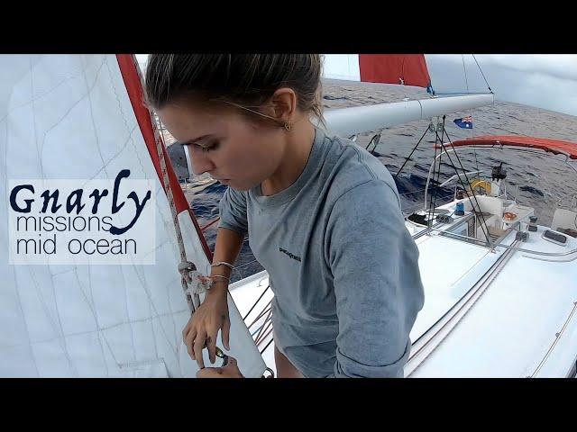 5 day crossing: DANGEROUS hoisting mid passage in WAVY SEAS | Part 2 | Ep 54 | Sailing Merewether