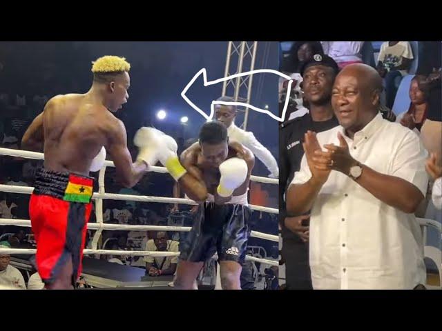 Boxing Night: Samuel Takyi vs Odarlai Lamptey- John Mahama Shocked watching his Prophecy come true