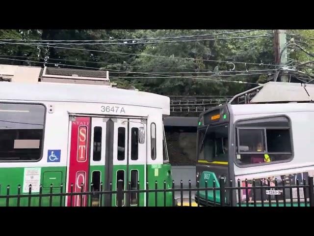 MBTA Green Line Train 3 Car Train Fan Trip.