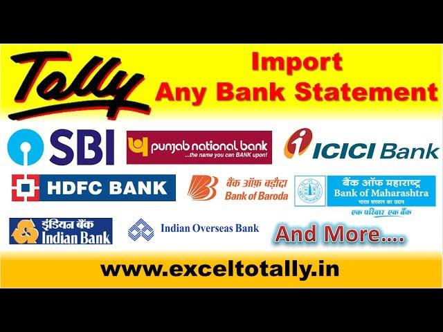 Any Bank e-Statement Import into Tally From Excel | English ️