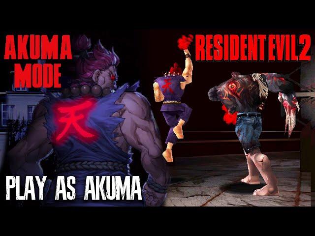 RESIDENT EVIL 2 Akuma (豪鬼) Mode MOD Gameplay Walkthrough (4K)