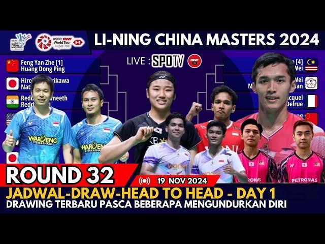 Jadwal 32 Besar China Master 2024, Hari 1