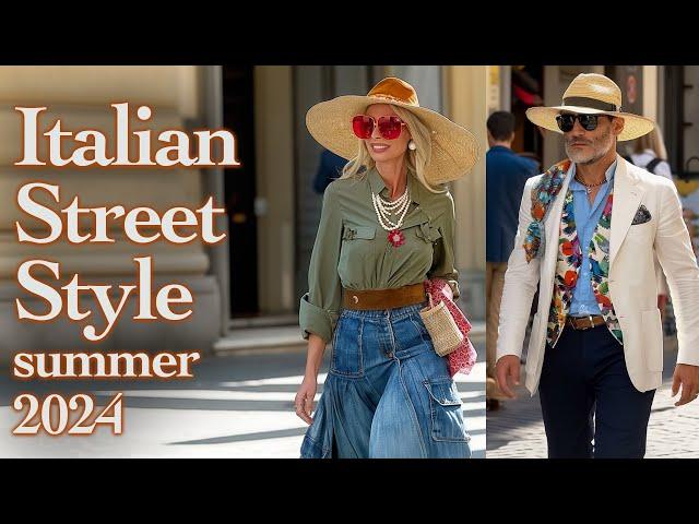 Unique Italian Street Style! Discover the Best Italian Trends for Summer 2024. Luxury shopping walk