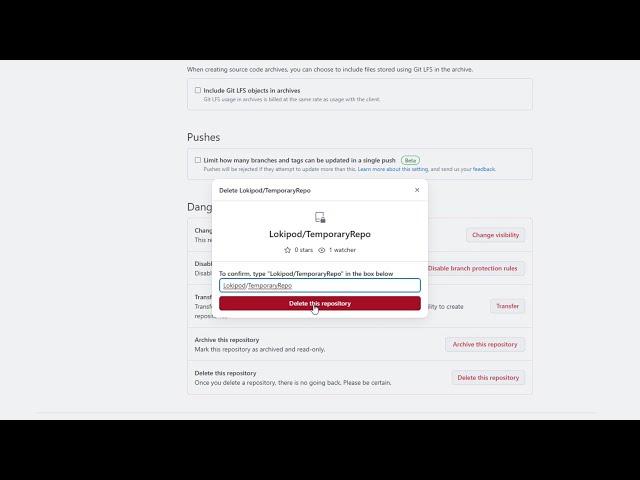 How to delete a repository from GitHub
