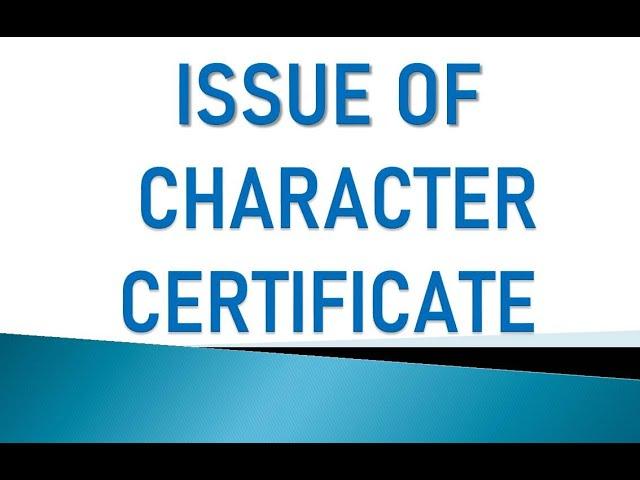 application for issue of character certificate || Letter to Principal for  Character Certificate