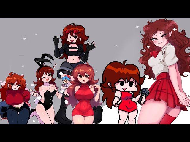 FNF Girlfriend Moments | 50 Pic Girfriend Fanart | Bin Animation