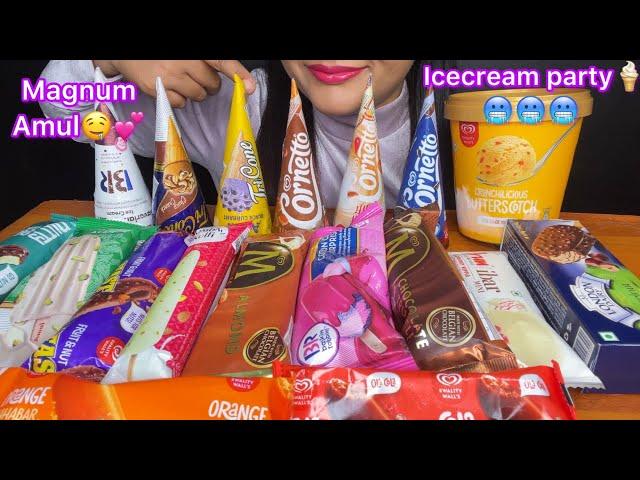 ASMR EATING ICECREAM,AMUL,MAGNUM,KWALITY WALLS,BASKIN ROBBINS,ARUN *ICECREAM EATING SHOW *