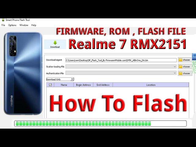 Realme 7 RMX2151 Full Flash Scatter Rom By Free Tool - How To Flash Hang On Logo Dead Boot Repair )