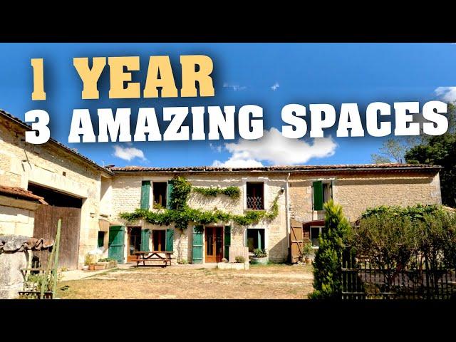 ONE YEAR renovating FRENCH FARM HOUSE - 3 finished LUXURY spaces - timelapse