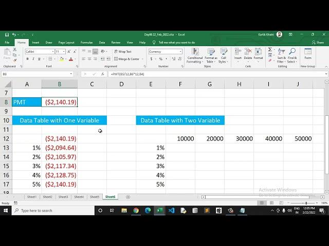 Calculate multiple results by using a data table