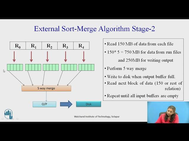 Query Processing : External sort merge algorithm