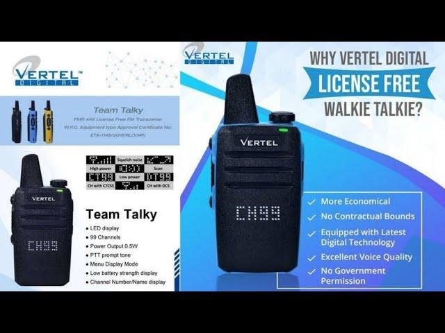 Vertel team talky license free walkie talkie set unboxing pmr 446 wpc approved legal to use in India