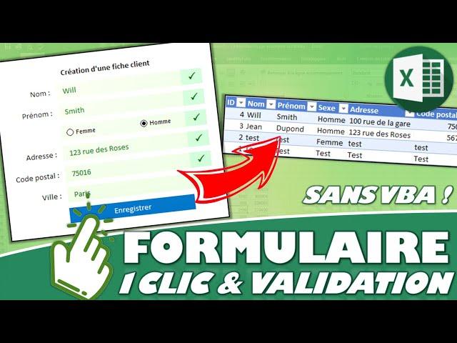 Comment créer un formulaire dynamique et sécurisé sur Excel, sans saisir de code VBA !