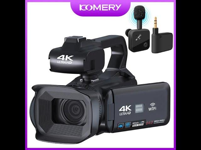 KOMERY YouTube Camcorder 4K Ultra HD camera Camcorders 64MP Streaming Camera