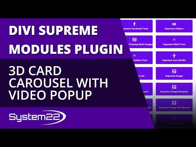 Divi Supreme Modules 3D Card Carousel With Video Popup 