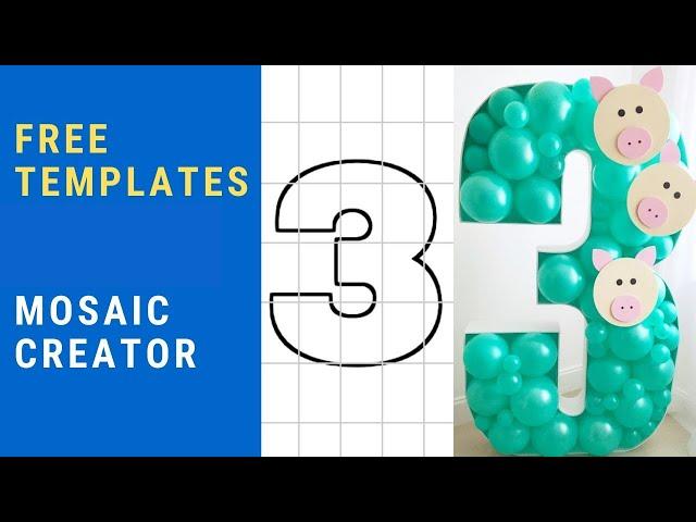 Balloon Number Mosaic Creator with FREE Templates | DIY | Tutorial