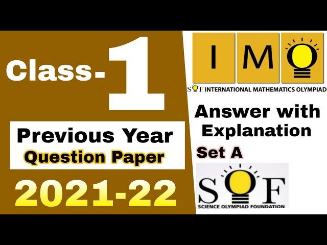 IMO Previous Year Question Paper 2022-23 Class 1 IMO Olympiad Grade 1 Math Olympiad class 1