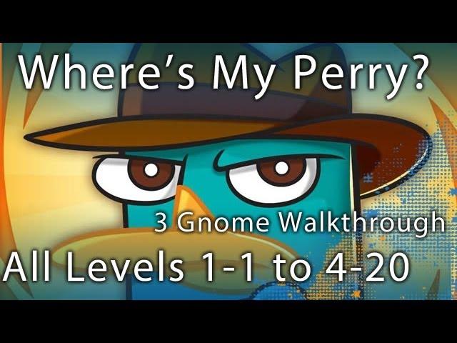 Where's My Perry - All Levels 1-1 to 4-20 3 Gnome Walkthrough - Includes Secret Files