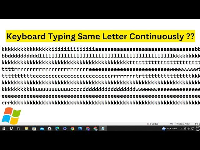 Keyboard Typing Same Letter Continuously  How to Fix it?? (Windows 10)
