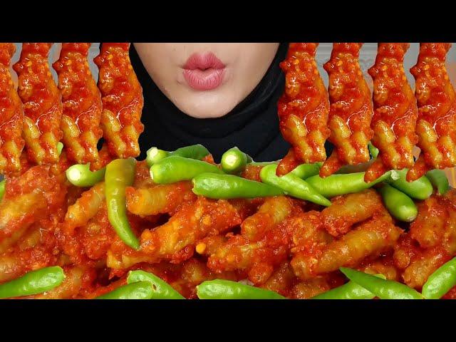 ASMR  CEKER PEDAS SUPER LUNAK TOPING 100 CABE RAWIT 