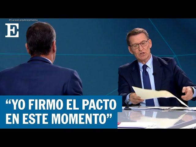 DEBATE | Feijóo firma en el cara a cara un pacto que deje gobernar al candidato más votado | EL PAÍS