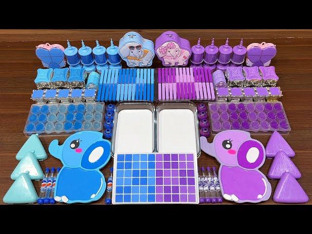 BLUE vs PURPLE ELEPHANT I Mixing Random into Glossy Slime I Satisfying Slime #826