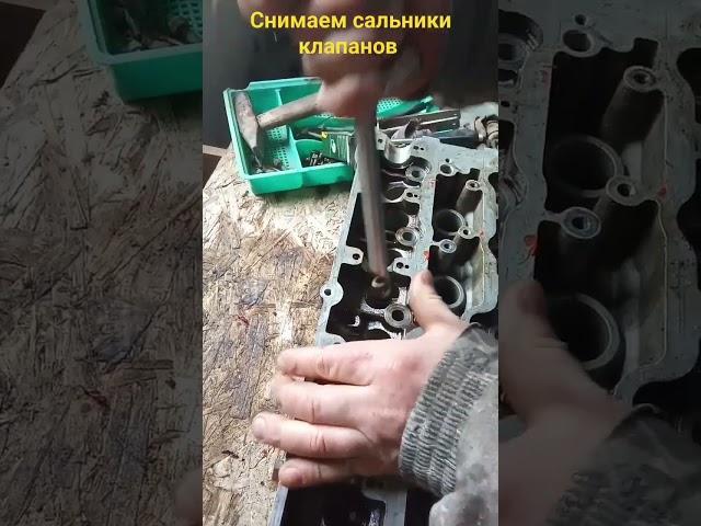 Снимаем сальники клапанов, на Опель Астра. Приблуда для снятия #авто #клапана #притиркаклапанов