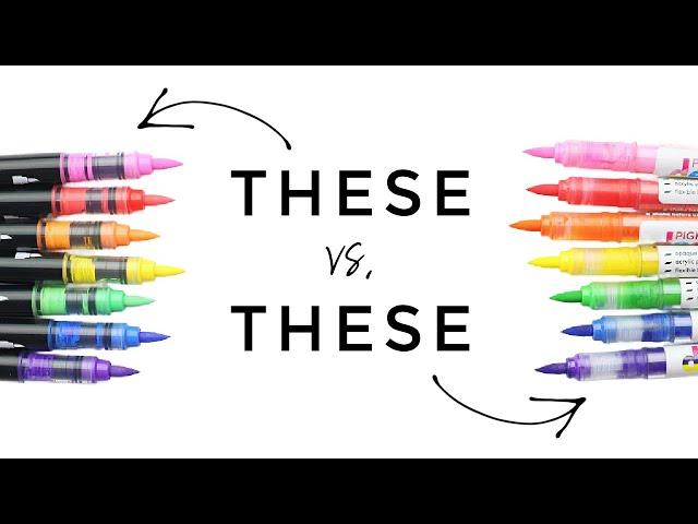 Sharpie Creative Brush Pen vs. Karin Pigment Decobrush | How To Handletter