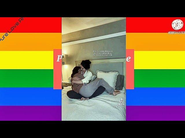 Lesbian (wlw) tiktok ️‍  #52 #shorts lesbian couple hug moment 