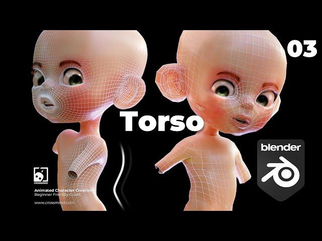 03. Torso Modeling for 3D Newbies - #blender #3d #animation