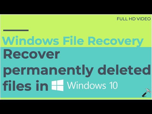 Recover permanently deleted files using Windows File Recovery