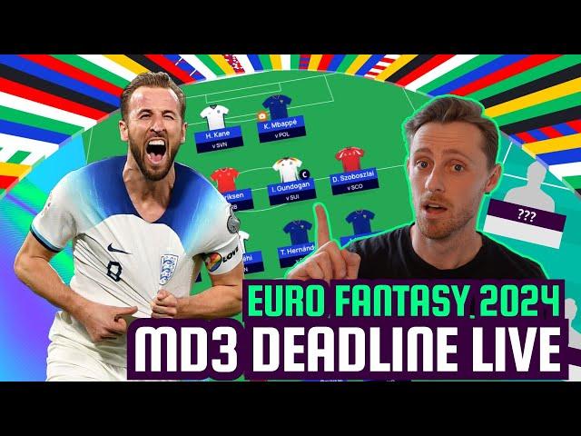 Euro Fantasy MD3 Deadline Live I LIMITLESS TEAM REVEAL I EURO 2024 FANTASY TIPS