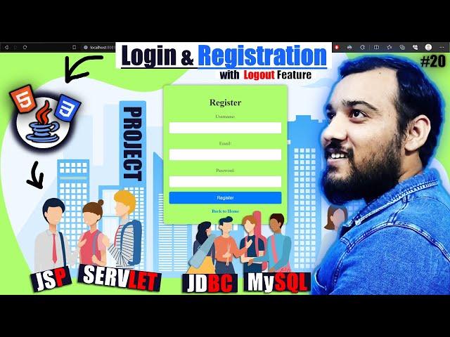 Login and Registration form in JSP & SERVLET | JDBC | MySQL | JAVA Developer Series 