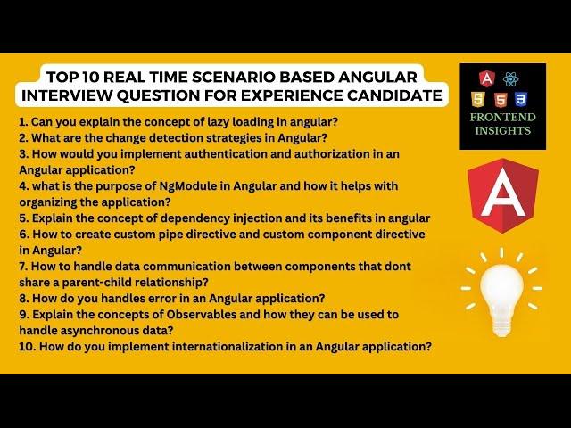 Top 10 Realtime scenario based angular interview questions and answers | angular interview questions