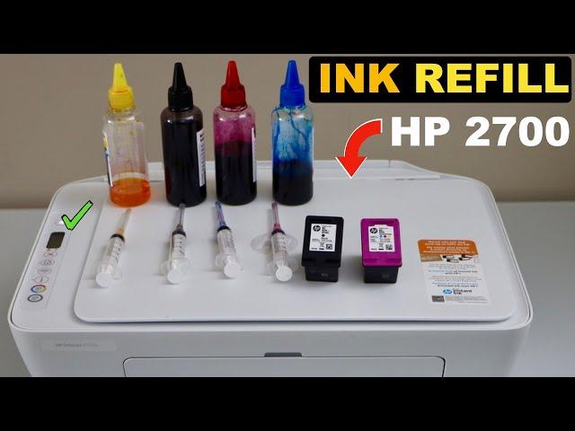 HP DeskJet 2700 Ink Refill - How To Refill Black & Colour Ink Cartridges For printing !