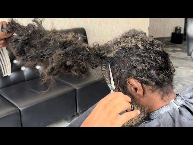 Homeless to Old Man's; INSANE Transformation | 3-Years no Haircut & Hair Wash | ASMR