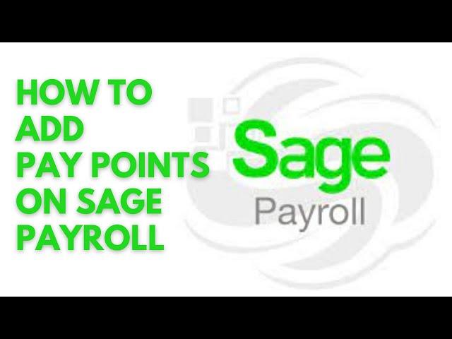 Sage Payroll - Adding/Creating Paypoints