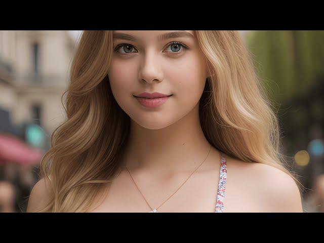 4K AI Art Lookbook Model video | fashion swimsuit, Paris, France 4