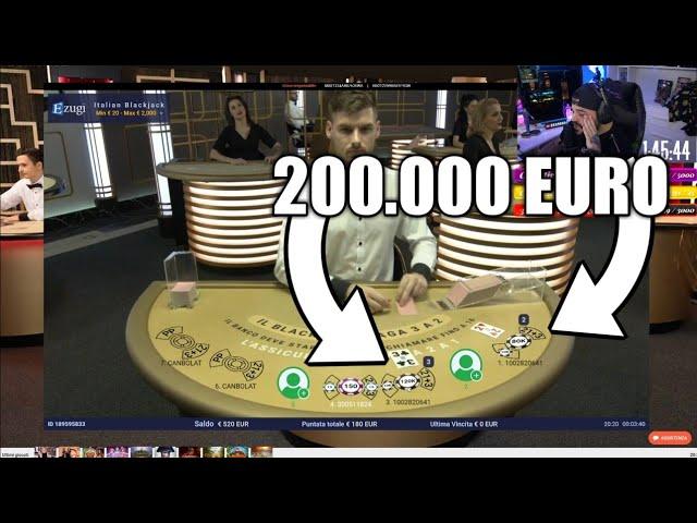 Un tizio gioca 200.000€ al BLACKJACK durante la LIVE di JOKER e...