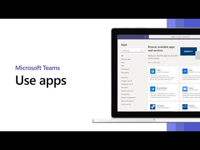 How to use apps in Microsoft Teams