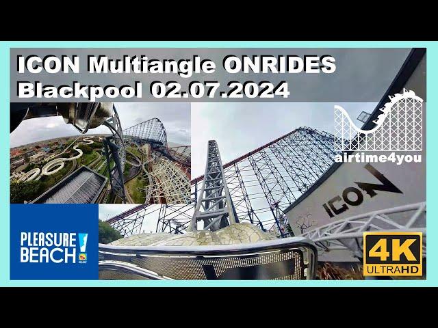 ICON Multiangle ONRIDES - Mack Rides - Blackpool Pleasure Beach Resort (UK) - 02.07.2024 - 4K