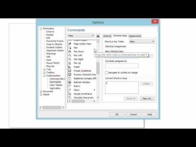 Workspace Customization in CorelDRAW