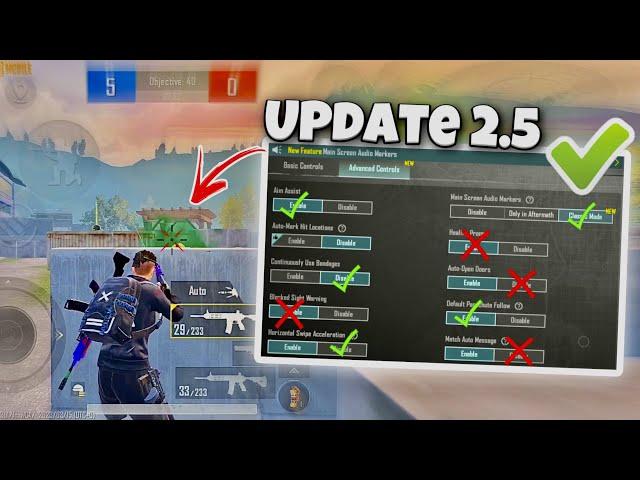 Best Settings & Sensitivity to Improve Headshots and Hip-Fire New Update 2.5  | PUBG MOBILE / BGMI