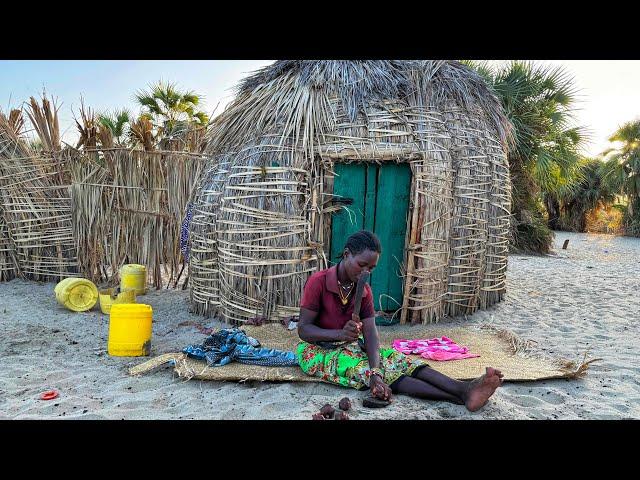 African village life #cooking  village food  Okra with Millet flour