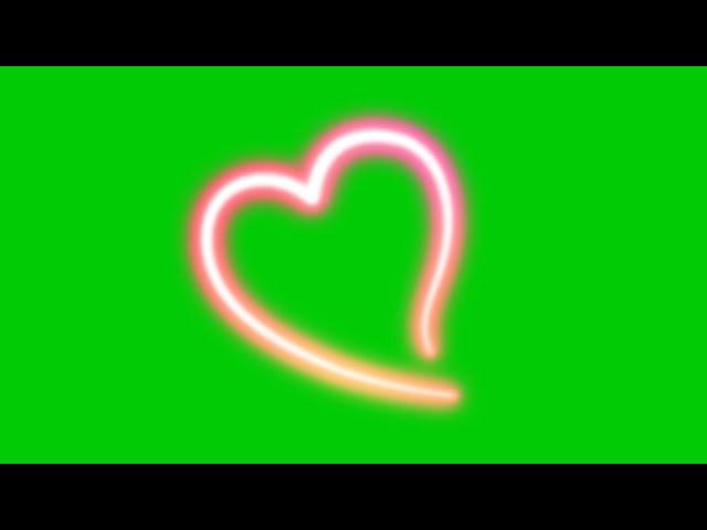 Animated drawing of love heart | No Copyright Green Screen effect 4K