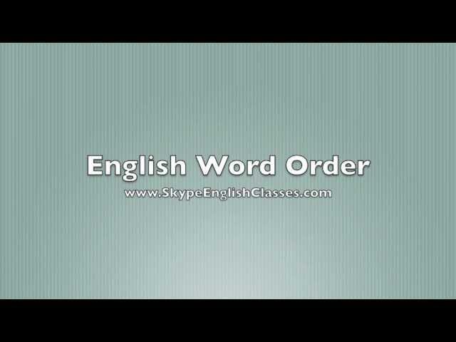 English Sentence Word Order