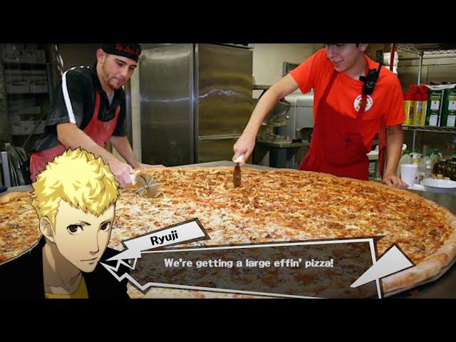 Ryuji and Akechi order pizza