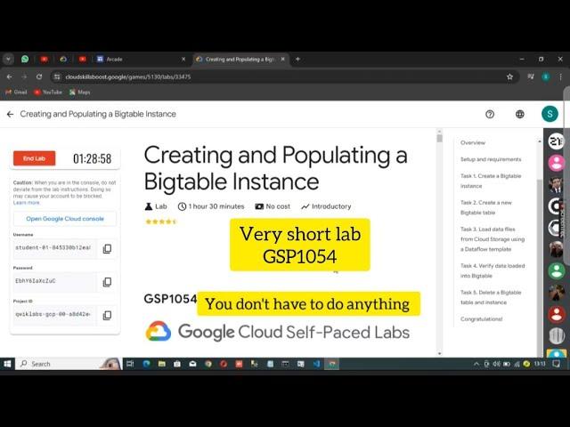 Creating and Populating a Bigtable Instance ||GSP1054 #new lab very short solution May 2024#arcade