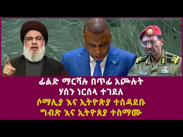 ፊልድ ማርሻሉ በጥፊ አጮሉት|ሃሰን ነርሰላ ተገደለ|ሶማሊያ እና ኢትዮጵያ ተሰዳደቡ| ግብጽ እና ኢትዮጰያ ተስማሙ|