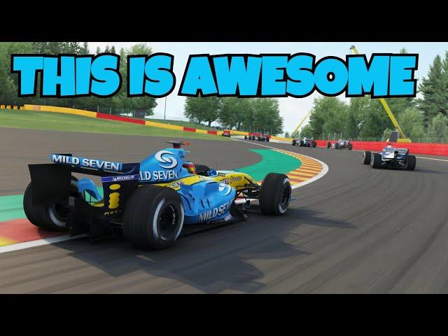 I did a League Race in V10 Powered F1 Cars from 2005